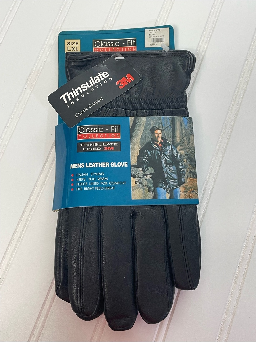 Men’s Classic Fit Collection Thinsulate Fleece Lined 3M Leather Gloves L/XL